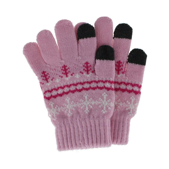 Grand Sierra Girl's One Size Snowflake Pattern Touchscreen Gloves