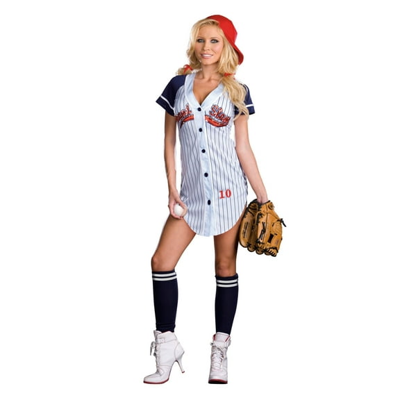 Adults Women's Baseball Grand Slam Player Costume X-Large 14-16