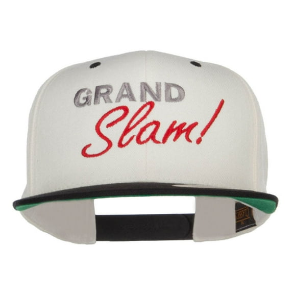 Grand Slam Embroidered Snapback Cap - Natural Black OSFM