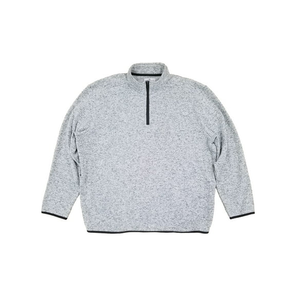Grand Slam Mens Light Gray Performance Fleece Quarter-Zip Pullover Sweatshirt 2X