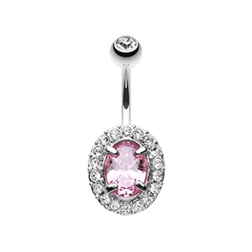 Grand Sparkle Prong Gem Belly Button Ring