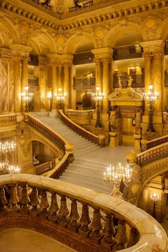 Grand Staircase Entry to Palais Garnier Opera House Canvas Art - Brian Jannsen DanitaDelimont (24 x 36)