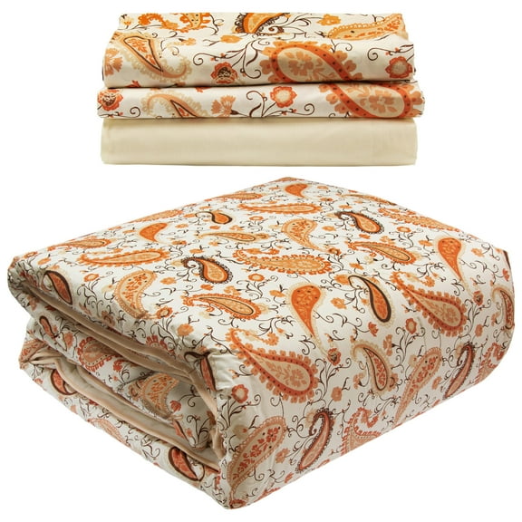 Grand Suites European Made Paisley 4-Piece Comforter Set - Queen
