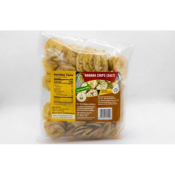 Grand Sweets & Snacks - Banana Chips Salt 250gms (Pack of 2)