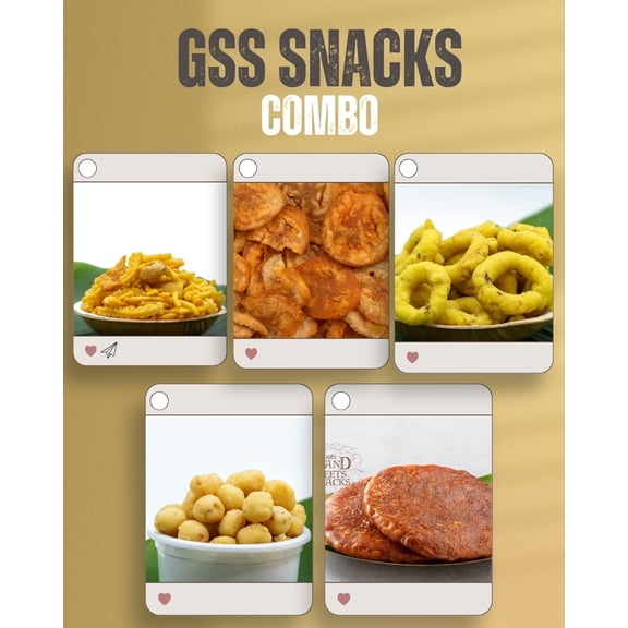 Grand Sweets South Indian Snack Variety Pack, 250 G, pack of 5