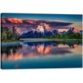 thumbnail image 1 of Grand Teton Canvas Wall Art National Park Scenery Photo Poster Framed Art Prints Mountain River Pictures Wall Decor Sunset Clouds Artwork for Bedroom 12x16inch, 1 of 1