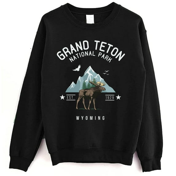 Grand Teton National Park Crewneck Sweatshirt - Grand Teton Sweater, Wyoming Camping Hiking Sweatshirt