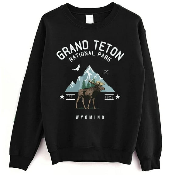Grand Teton National Park Crewneck Sweatshirt - Grand Teton Sweater, Wyoming Camping Hiking Sweatshirt