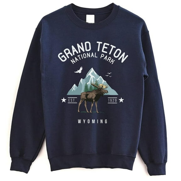 Grand Teton National Park Crewneck Sweatshirt - Grand Teton Sweater, Wyoming Camping Hiking Sweatshirt