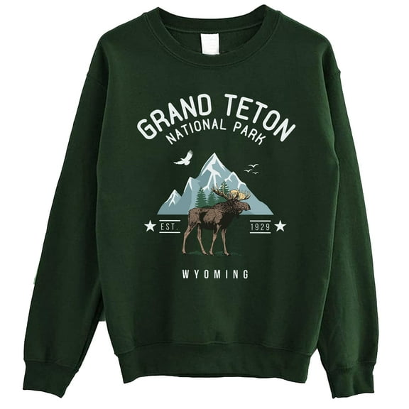 Grand Teton National Park Crewneck Sweatshirt - Grand Teton Sweater, Wyoming Camping Hiking Sweatshirt