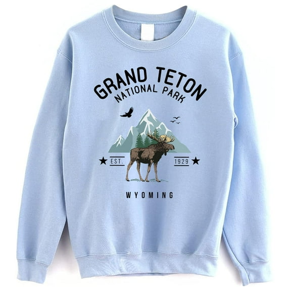 Grand Teton National Park Crewneck Sweatshirt - Grand Teton Sweater, Wyoming Camping Hiking Sweatshirt