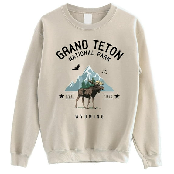 Grand Teton National Park Crewneck Sweatshirt - Grand Teton Sweater, Wyoming Camping Hiking Sweatshirt