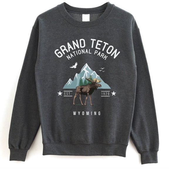 Grand Teton National Park Crewneck Sweatshirt - Grand Teton Sweater, Wyoming Camping Hiking Sweatshirt