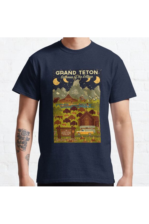 Grand Teton National Park Summer Of The Eclipse Travel Decal Classic T-shirt