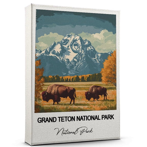 Grand Teton National Park Travel Canvas Wall Art Nature-Inspired Travel Decor with Scenic Views National Park Canvas Wall Print A Captivating Gift for Adventure Seekers