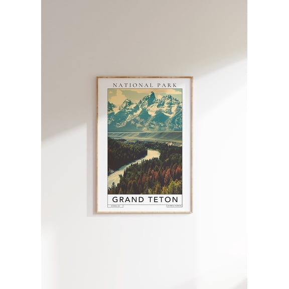 Grand Teton National Park Travel Poster Poster, Unframed Poster Size 16x24