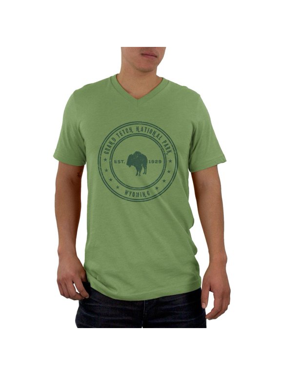 Grand Teton National Park Vintage Mens V-Neck T Shirt