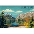 thumbnail image 1 of Grand Teton National Park, Wyoming, Jenny Lake, Oil Painting (12x18 Wall Art Poster, Room Decor), 1 of 3
