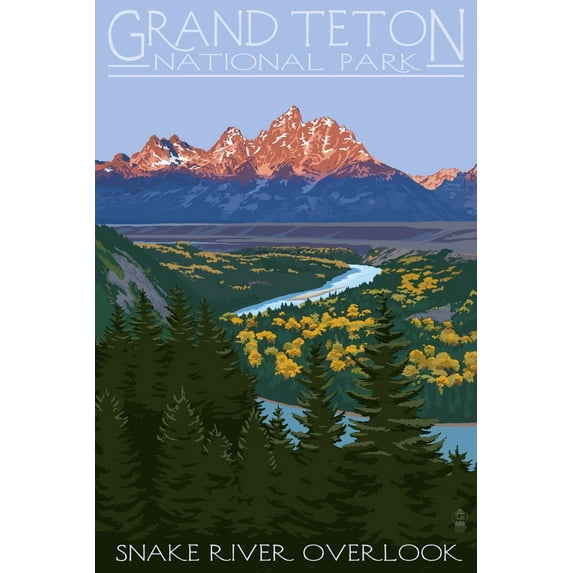 Grand Teton National Park, Wyoming, Snake River Overlook (12x18 Wall Art Poster, Room Decor)