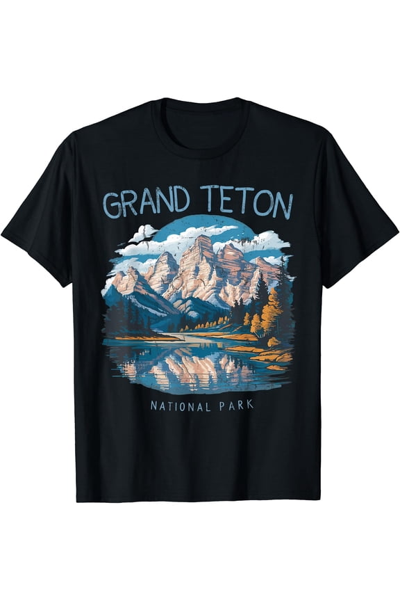 Grand Teton Retro US Wyoming Jackson Hole Lake Vintage Parks T-Shirt, Vintage Birthday Gift