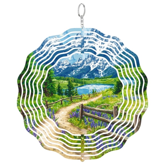 Grand Teton Snake River View 3D Wind Spinner Kinetic Hanging Art Outdoor Garden Decor Wyoming Nature Gift
