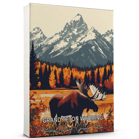 Grand Teton Wyoming Travel Global Destination Canvas – National Park Grand Teton Canvas – Celebrate Your Favorite Destination – A Sophisticated Touch to Any Room