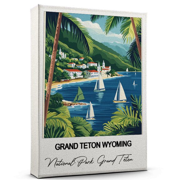 Grand Teton Wyoming Travel Wall Canvas – Elegant and Cultural Art Print National Park Grand Teton Canvas Print – Ideal Gift for Travel Lovers