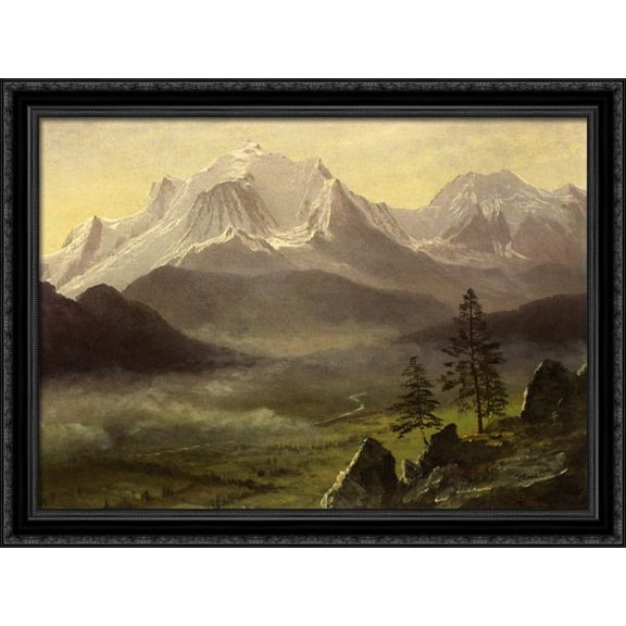 Grand Tetons 36x28 Large Black Ornate Wood Framed Canvas Art by Albert Bierstadt