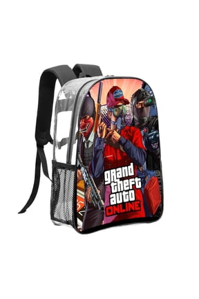Grand Theft Auto Gra5 Pattern Transparent Backpack Lightweight And fashionable Showcasing Personality And Leading The Trend
