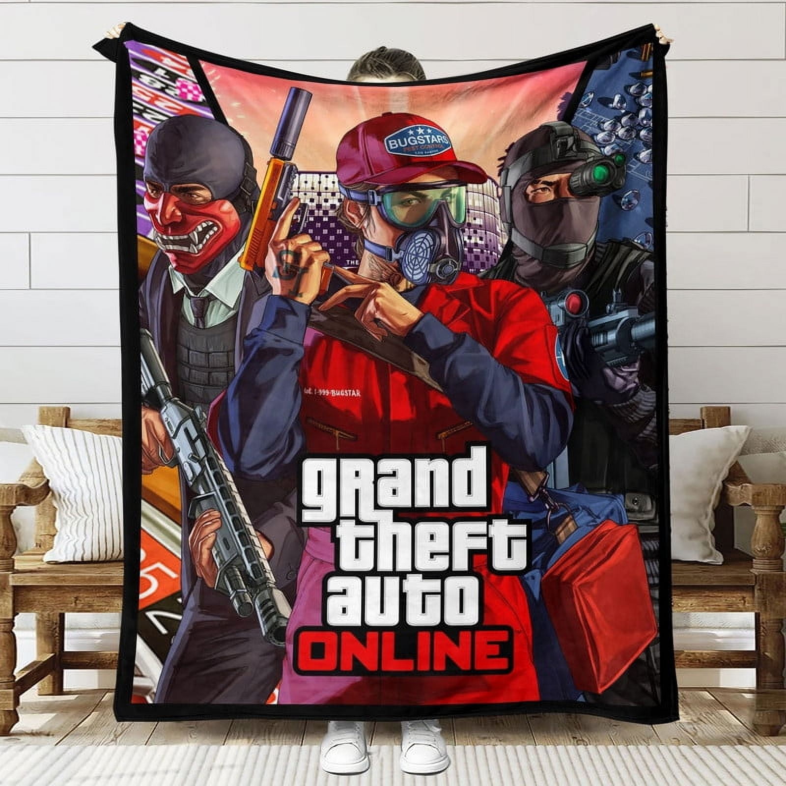 Grand Theft Auto Gra5 Throw Blanket Gifts for Fans Lover Girls Boys Women Present Hoodie Him Bed 40"x50"