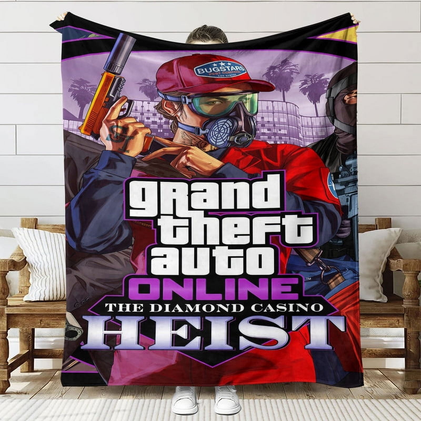 Grand Theft Auto Gra5 Throw Blanket Gifts for Fans Lover Girls Boys Women Present Hoodie Him Bed 50"x60"