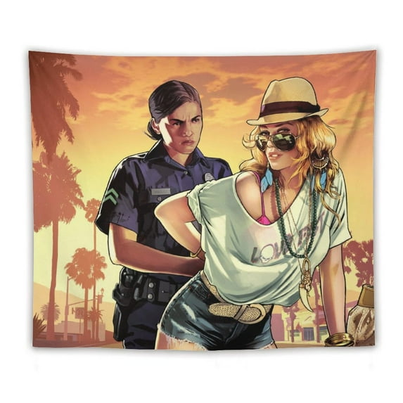 Grand Theft Auto Tapestry Luxury Wall Hanging Tapestries Decor Gift For Bedroom Living Room Dormitory Aisle Mural Blanket