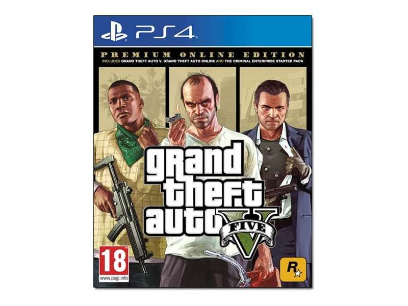 Grand Theft Auto V GTA 5 Premium Online Edition - PS4 - Game Games - Loja de  Games Online
