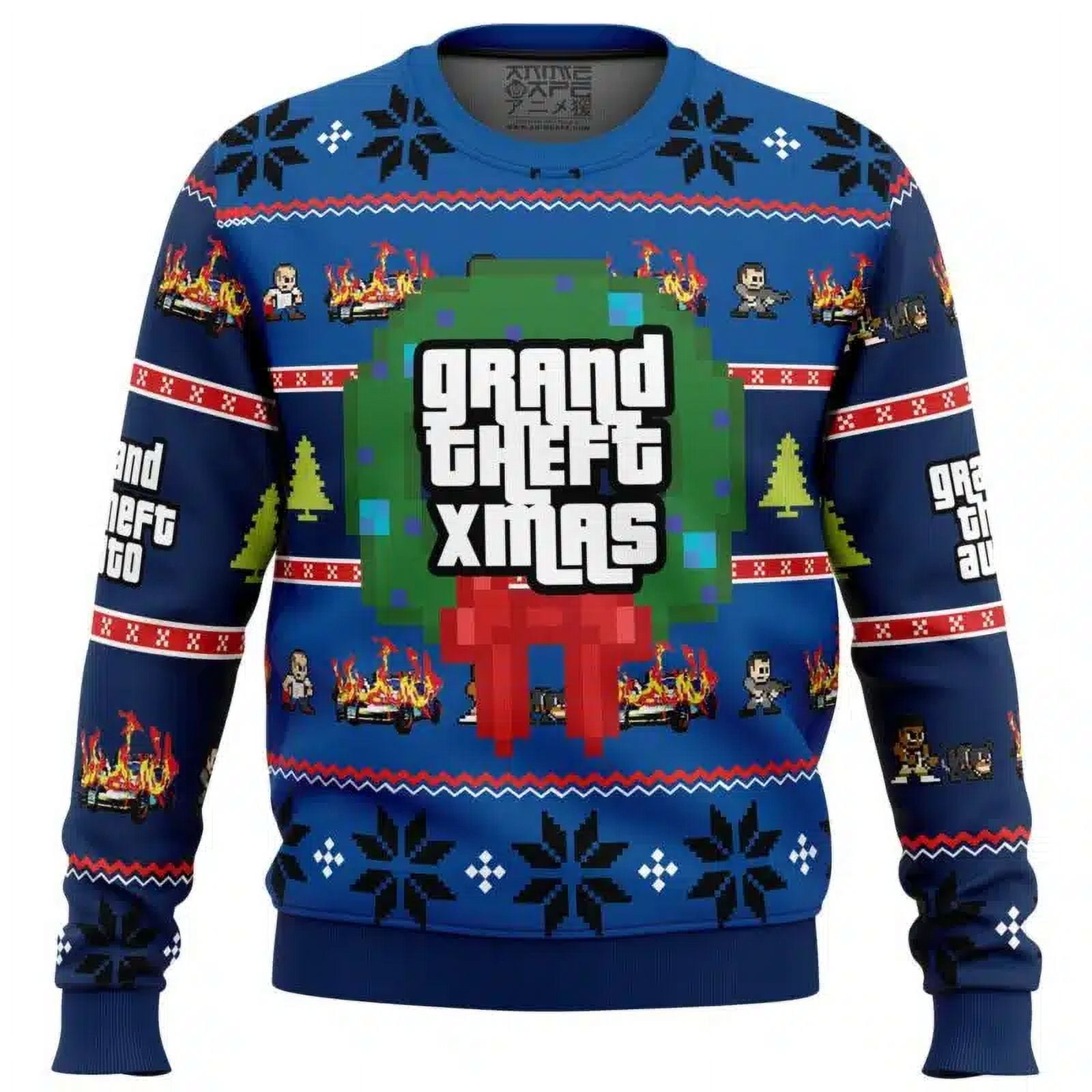 Grand Theft Xmas Gta Grand Theft Auto Ugly Christmas Sweater - Walmart.com