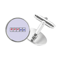 thumbnail image 1 of Grand Three Chiefs Mahjong Tiles Round Button Cuff Clip Stud Cufflinks, 1 of 4