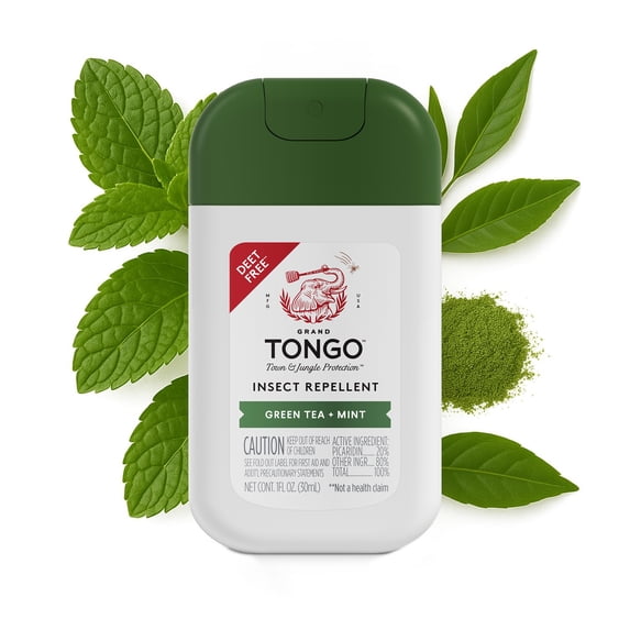 Grand Tongo Insect Repellent Green Tea + Mint Bug Spray Pocket Sized 12 Hour Picaridin DEET Alternative Mosquito and Tick Spray