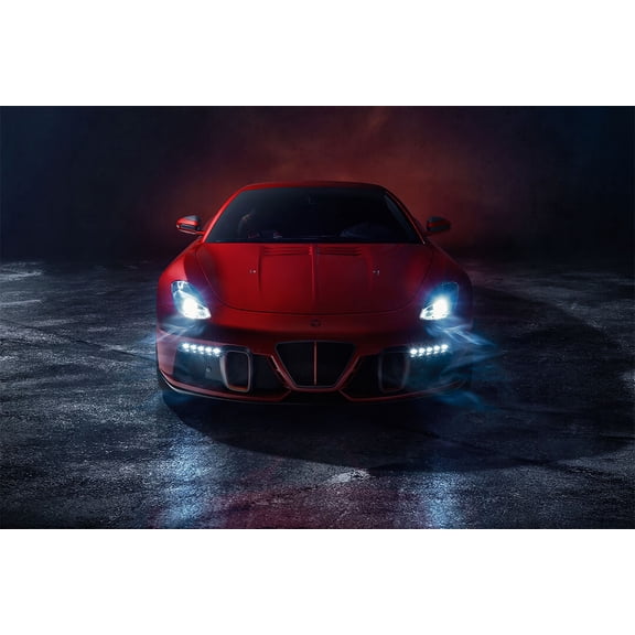 Grand Touring Superleggera Aero 3 Supercar Art Indoor Decor - 12x18 Inch Laminated Poster - Stunning Detail and Bold Colors