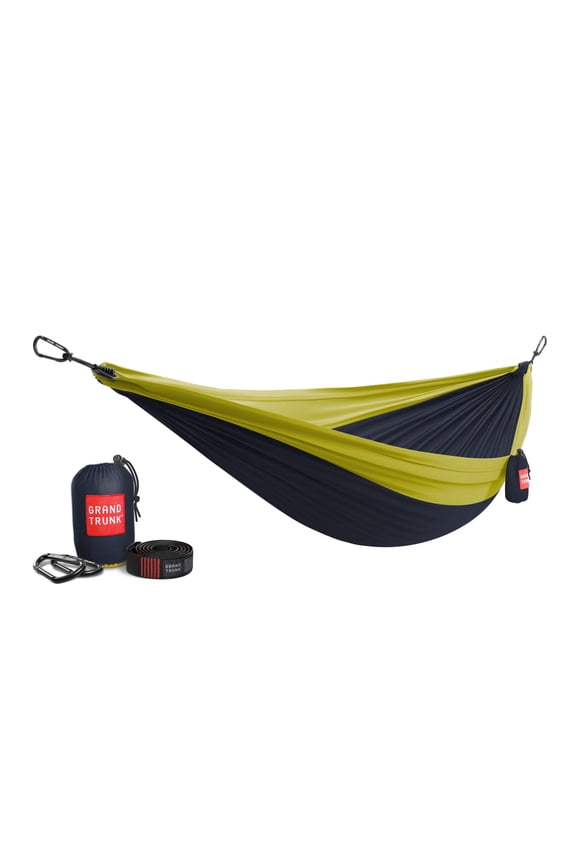 Double Deluxe Hammock with Straps – Extra-Wide Parachute Nylon Hammock for Two, 10'6" x 6'6", 400 lb Capacity, Includes Tree-Friendly Straps & Carabiners