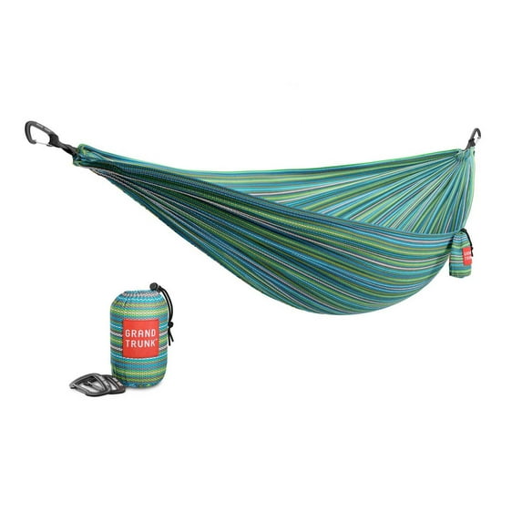 Grand Trunk TrunkTech Double Camping Hammock Lightweight Ripstop Nylon with Integrated Stuff Sack for Backpacking Hiking and Travel