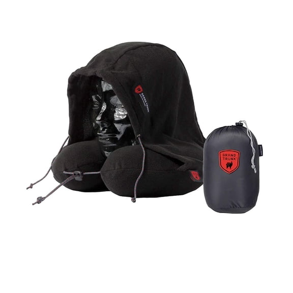 Grand Trunk Hooded Travel Pillow – Memory Foam Neck Pillow with Adjustable Hood, 360° Support & Carry Bag for Airplane, Car & Camping