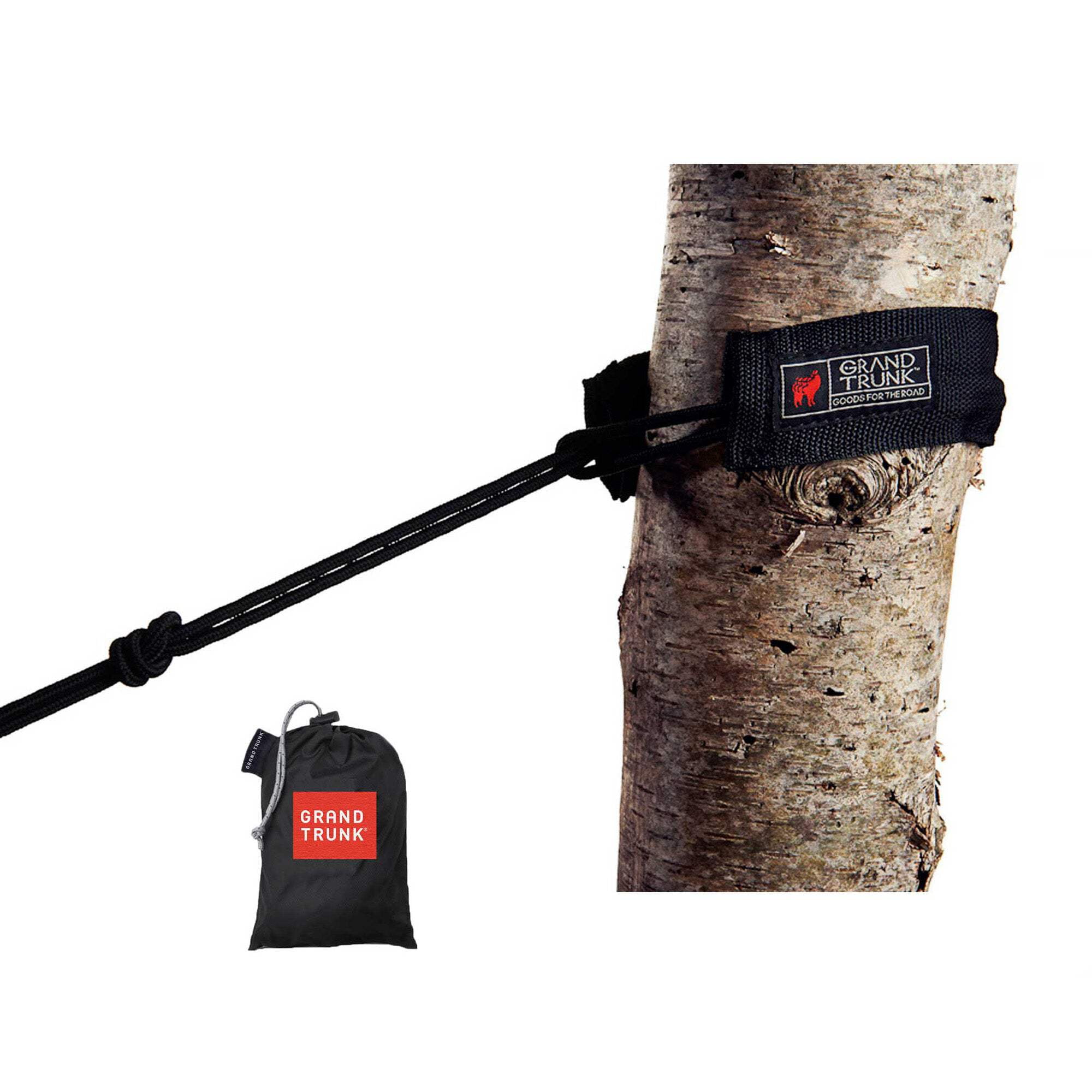 Black Nylon Tree-Friendly Hammock Hanging Kit