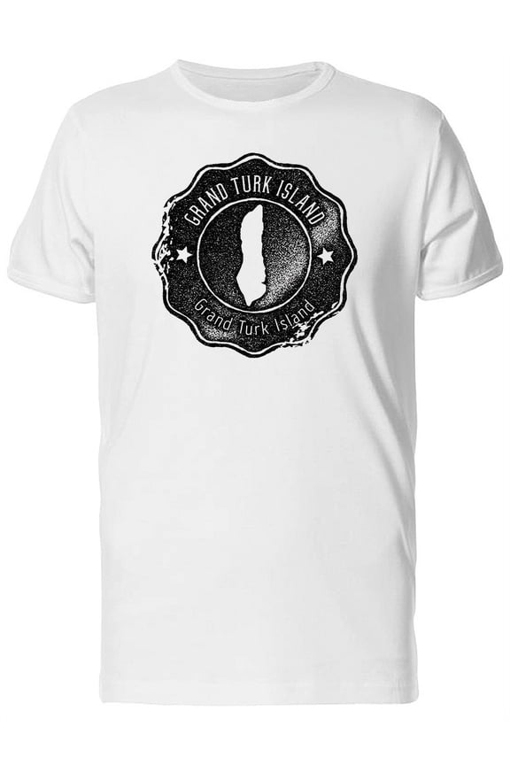 Grand Turk Island Grunge Map T-Shirt Men -Image by Shutterstock, Male x-Large