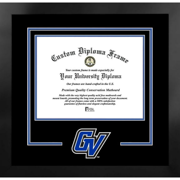 Grand Valley State Lakers 10w x 8h Spirit Diploma Manhattan Black Frame with Bonus Campus Images Lithograph (value savings $59)