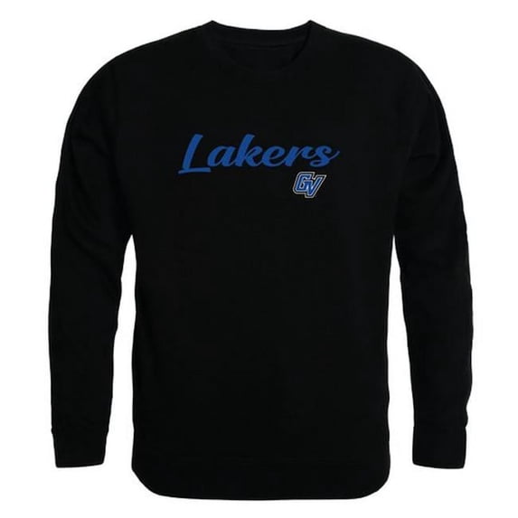 Grand Valley State University Script Crewneck T-Shirt, Black - Extra Large