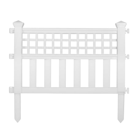 Grand View Decorative Border Fence, White
