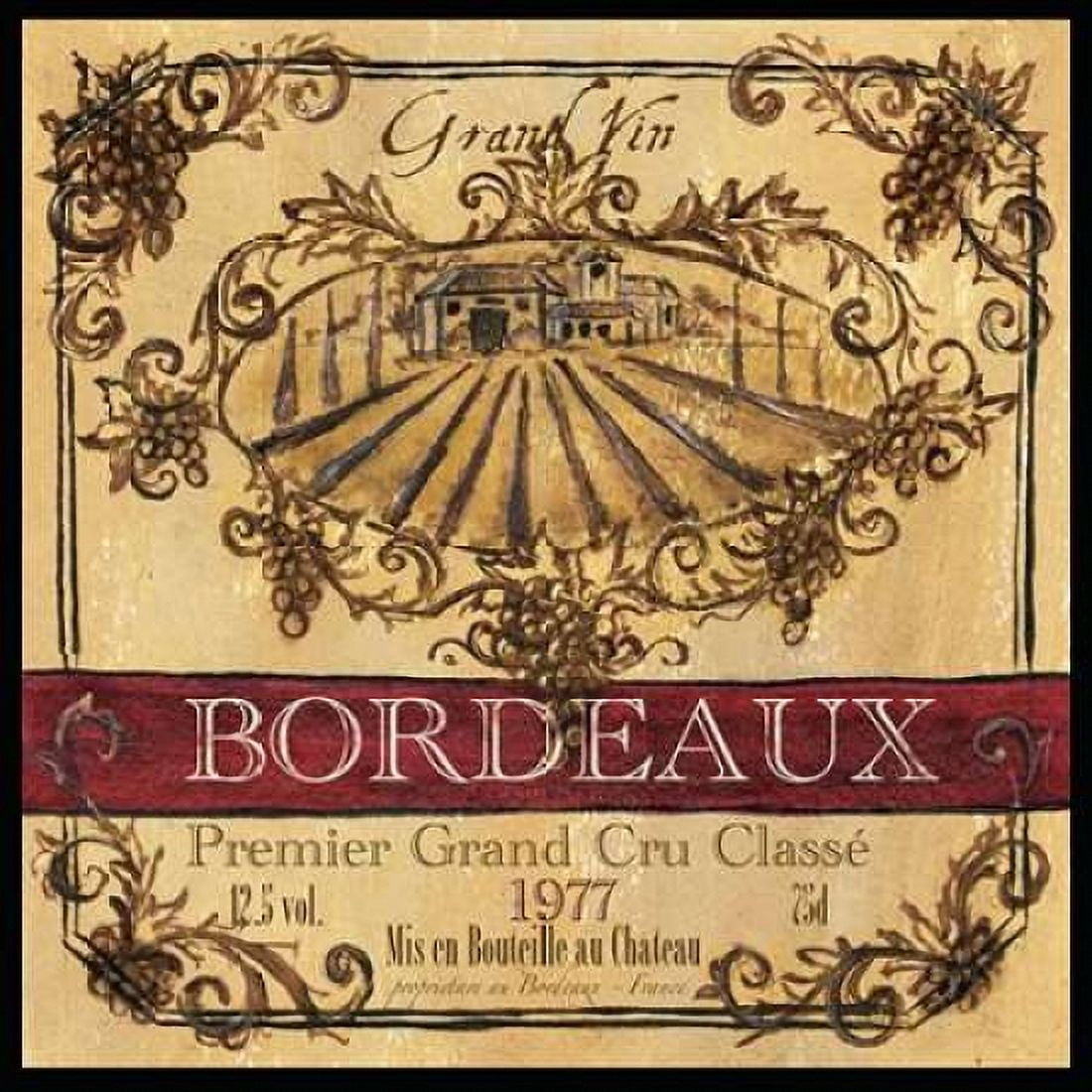 Grand Vin Wine Label III Canvas Art - Tre Sorelle Studios (24 x 24)