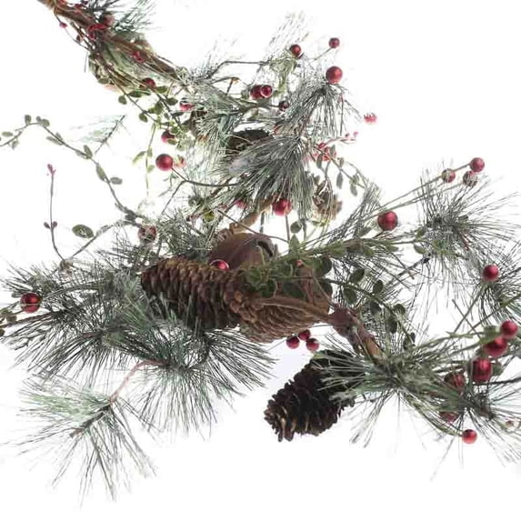 Grand Vintage Red Berry and Pine Garland for Indoor Holiday Decor