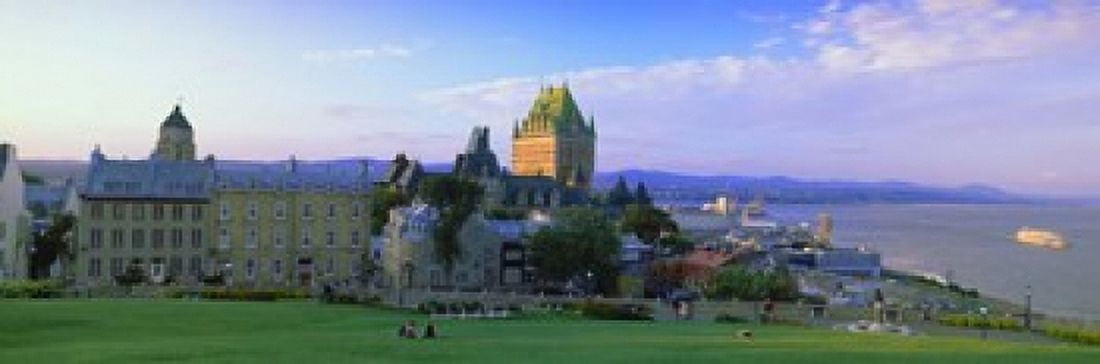 Grand hotel in a city Chateau Frontenac Hotel Quebec City Quebec Canada Canvas Art - Panoramic Images (18 x 6)