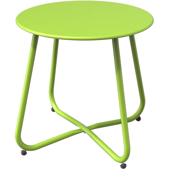 Grand patio Outdoor Side Table 18-inch Round End Table Accent Table for Bistro Balcony Apartment Lime Green