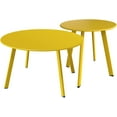 thumbnail image 1 of Grand patio Round Patio Coffee Table 2PC Weather Resistant Nesting Tables Including One Large Side Table and One Small End Table, Yellow, 1 of 14